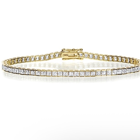 18k Petite Princess Tennis Bracelet - Picture 4 of 9